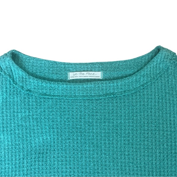 Free People We The Free Thermal Oversized Tunic Aqua Size XS - Picture 2 of 6